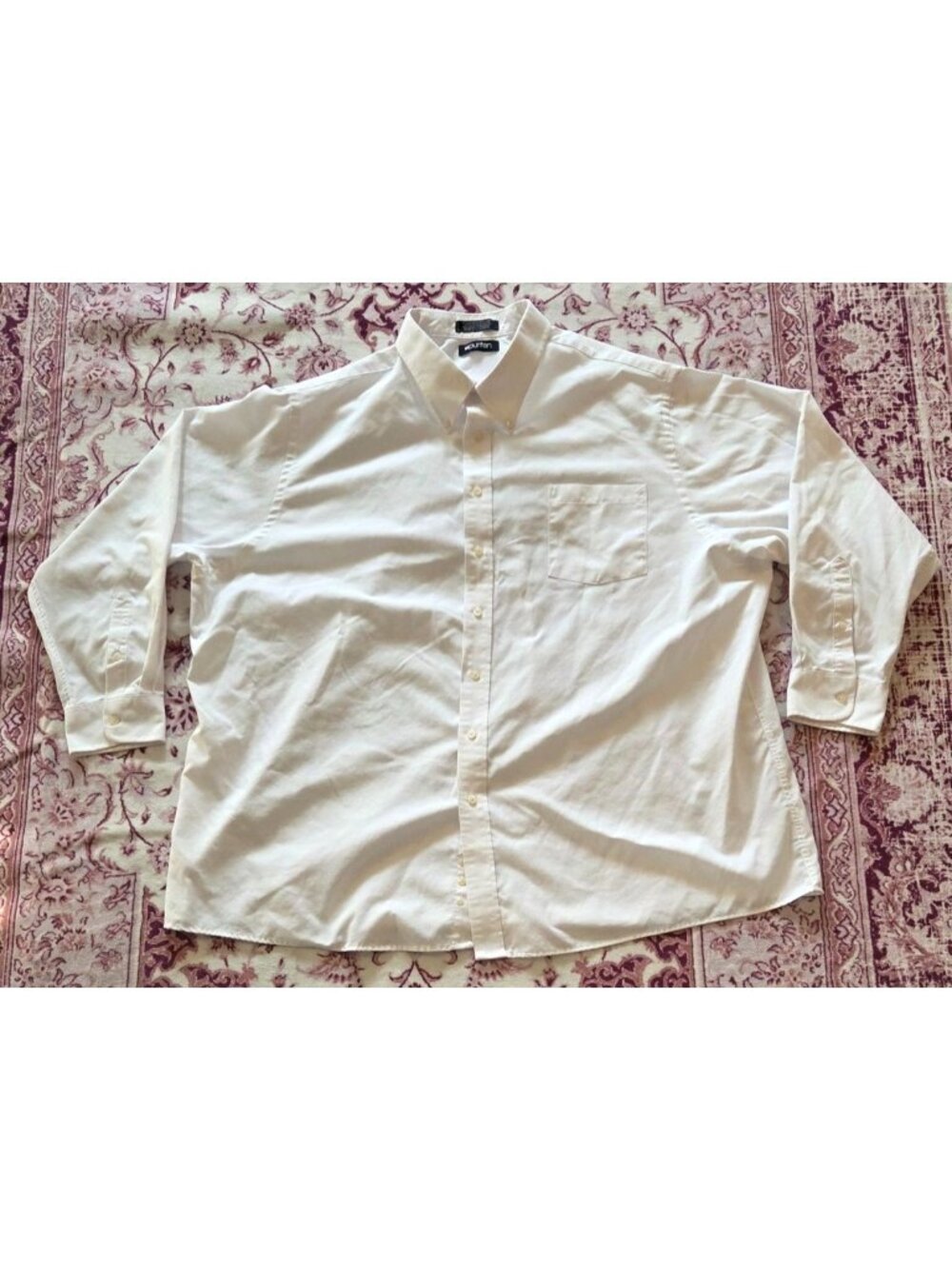 Puritan Solid White Button Down Long Sleeve Dress Shirt Men's 4XL 20 20.5 36/37